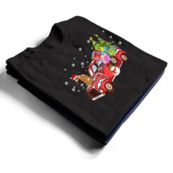 Whippet Riding Red Truck Merry Christmas Dog Lover Gifts T Shirt - Dream Art Europa