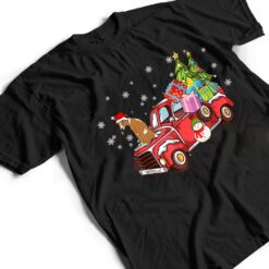 Whippet Riding Red Truck Merry Christmas Dog Lover Gifts T Shirt - Dream Art Europa
