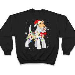 Wire Hair Fox Terrier Dog Christmas Light Xmas Mom Dad T Shirt - Dream Art Europa