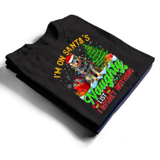 Xmas Australian Cattle Dog On Santa's Naughty Funny List T Shirt