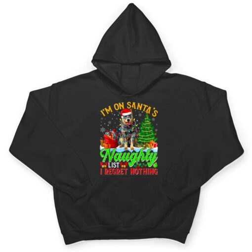 Xmas Australian Cattle Dog On Santa's Naughty Funny List T Shirt