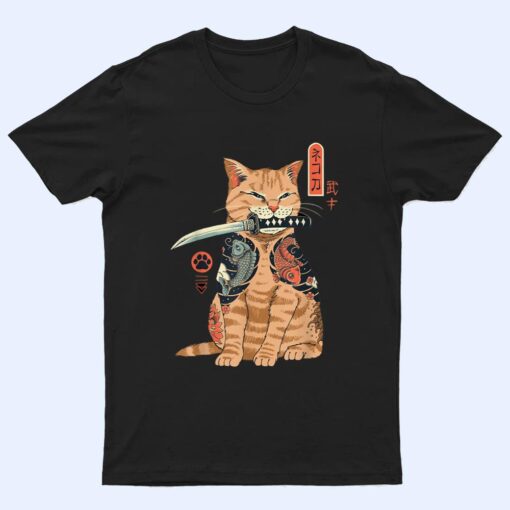 Yakuza Cat Japanese Samurai Sword Katana Japan Tiger Tattoo T Shirt