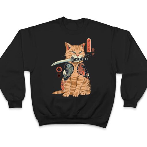 Yakuza Cat Japanese Samurai Sword Katana Japan Tiger Tattoo T Shirt