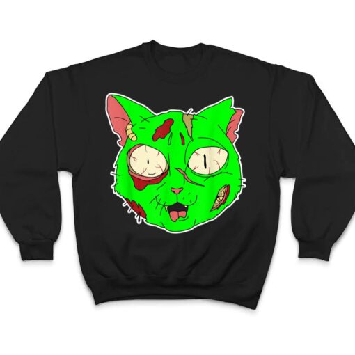 Zombie Cat Lazy Halloween Costume Scary Creepy Spooky Animal T Shirt