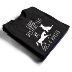 horse and dog lovers Easily Distracted By Dogs And Horses T Shirt - Dream Art Europa