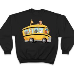 lion,Dog and Monkey in a School Bus Funny T Shirt - Dream Art Europa