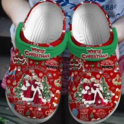 White Christmas Movie Crocs Clogs