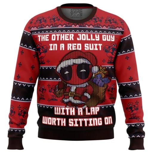 Deadpool Jolly Red Guy Ugly Christmas Sweater