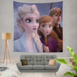 Frozen 2 Movie AnnaElsaKristoffWall Hanging Tapestry