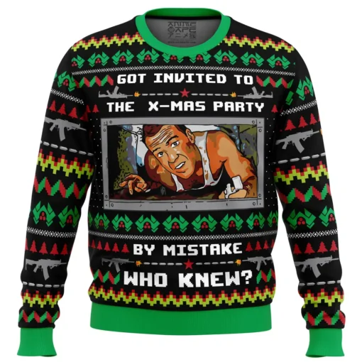 Got Invited to a Christmas Party Die Hard Ugly Christmas Sweater