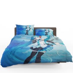 Hatsune Miku Anime Girl Polygons Blue Bedding Set