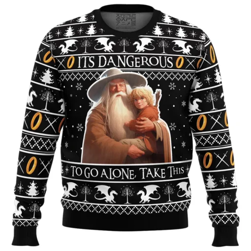 It?s Dangerous to go Alone Lord of the Rings Ugly Christmas Sweater