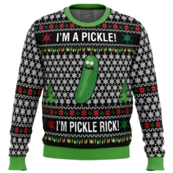 Rick and Morty Pickle Rick Ugly Christmas Sweater