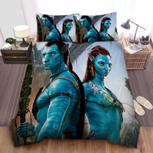 Avatar Neytiri And Jake Sully Close Up Portrait Bed Sheets Spread  Duvet Cover Bedding Sets