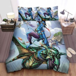 Avatar The Na?vi Riding On Great Leonopteryx Artwork Decorative Bedding Sets with Duvet Cover  Flatsheet  Pillowcases