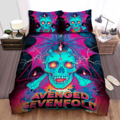 Avenged Sevenfold Colourful Skull With Wings Bed Sheets Spread  Duvet Cover Bedding Sets