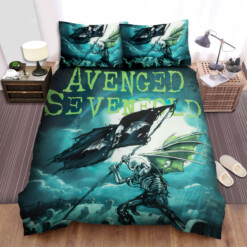 Avenged Sevenfold Skeleton With Wings With The Flag Bed Sheets Spread  Duvet Cover Bedding Sets