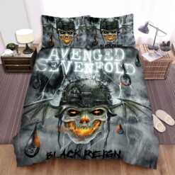 Avenged Sevenfold Skull Soldier In The Rain Bedding Sets ? Duvet Cover  Flatsheet  Pillowcases Perfect Gift For Fans