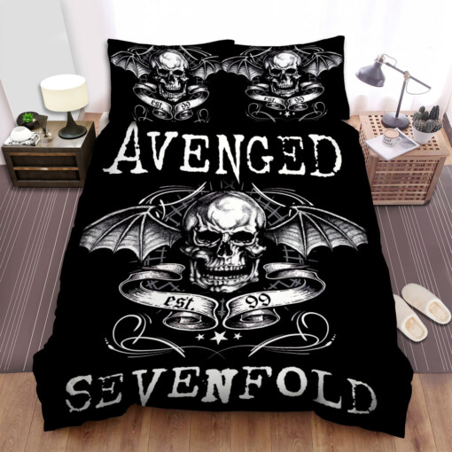 Avenged Sevenfold Skull Symbol Est. 99 Bed Sheets Spread  Duvet Cover Bedding Sets