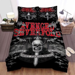 Avenged Sevenfold Skull With Wings And The Sword Symbol Bedding Sets Duvet Cover  Flatsheet  Pillowcase For Your Lover