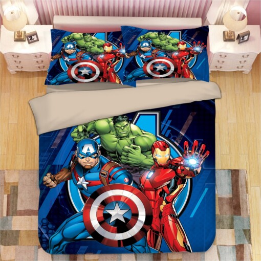 Avengers Captain America Hulk Iron Man Thor Bedding Sets Duvet Cover  Flatsheet  Pillowcase For Your Lover