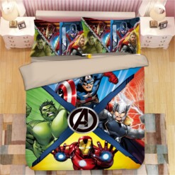 Avengers Captain America Hulk Iron Man Thor Bedding Sets ? Duvet Cover  Flatsheet  Pillowcases For Every Bedroom