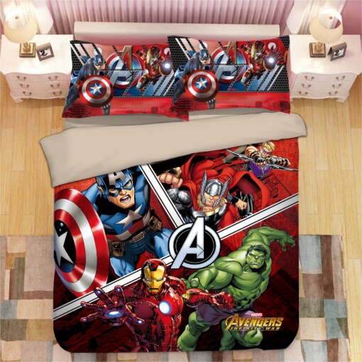 Avengers Captain America Hulk Iron Man Thor Bedding Sets ? Duvet Cover  Flatsheet  Pillowcases Perfect Gift For Fans