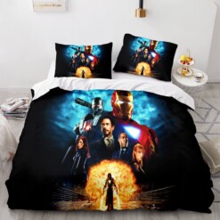 Avengers Cosplay Bedding Sets Duvet Cover  Flatsheet  Pillowcase For Your Lover Style 2