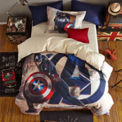 Avengers Super Hero Captain America Bedding Set (Duvet Cover & Pillow Cases)