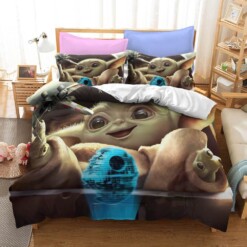 Baby Yoda Bedding Sets Gift For Christmas  Birthday  Thanksgiving