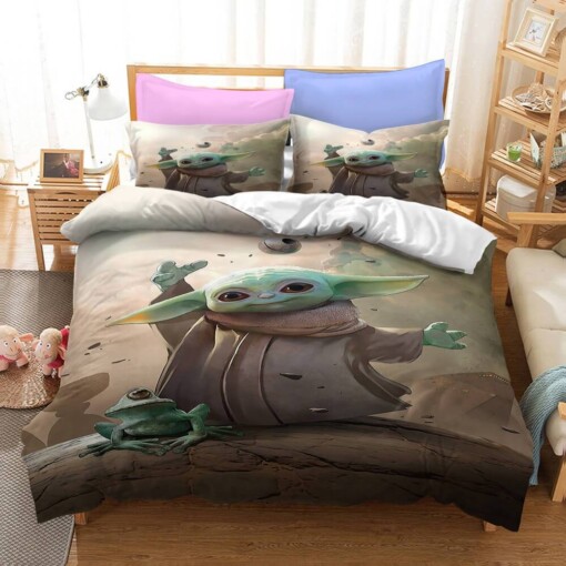 Baby Yoda Bedding Sets Gift For Halloween  Thanksgiving  Christmas