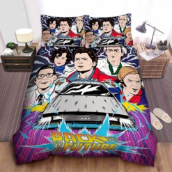 Back To The Future Film Poster In Comic Art Style Bedding Sets  Duvet Cover Flatsheet Gift For Halloween  Thanksgiving  Christmas