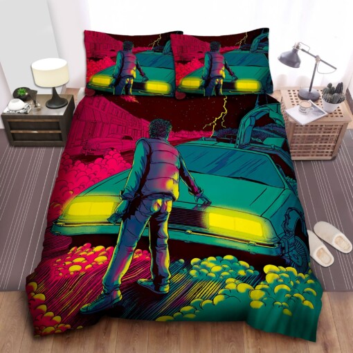 Back To The Future In Animated Illustration Bedding Sets  Duvet Cover Flatsheet Gift For Wife  Husband  Besties