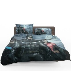 Batman And Robin Arkham Night Video Game 3D Customized  Bedding Sets  Duvet Cover Flatsheet Gift For Halloween  Thanksgiving  Christmas