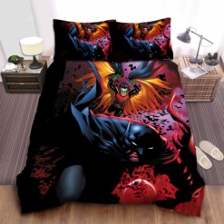 Batman And Robin In Comic Art Bed Sheets Spread  Duvet Cover Bedding Sets