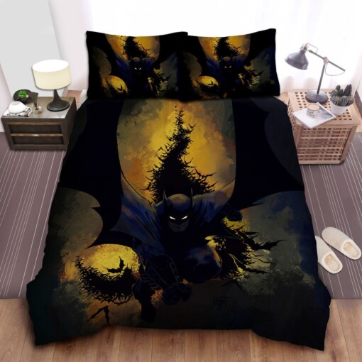 Batman And The Bats Digital Art Bedding Sets ? Duvet Cover  Flatsheet  Pillowcases Perfect Gift For Fans