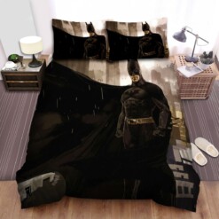 Batman Begins Movie Batman In The Rain Poster Bedding Sets Duvet Cover  Flatsheet  Pillowcase For Your Lover