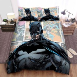 Batman Drawing In Comics Background Bedding Sets Duvet Cover  Flatsheet  Pillowcase For Your Lover