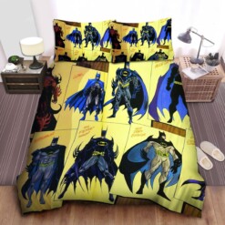 Batman Evolution Through Time In Comic Art Bedding Set  Duvet Cover Gift For Christmas  Birthday  Thanksgiving