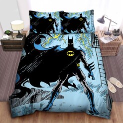 Batman Illustration In Vintage Comic Art Bed Sheets Spread  Duvet Cover Bedding Sets