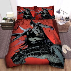 Batman In The Gotham Blood Red Sky Bedding Sets  Duvet Cover Flatsheet Gift For Halloween  Thanksgiving  Christmas