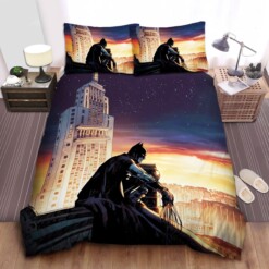 Batman On The Rooftop Artwork Bedding Sets ? Duvet Cover  Flatsheet  Pillowcases Perfect Gift For Fans