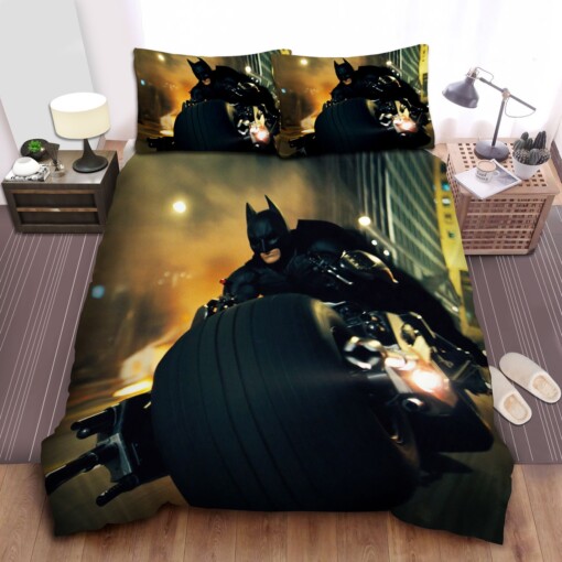 Batman The Dark Knight And His Batcycle Bed Sheets Spread  Duvet Cover Bedding Sets