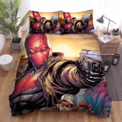 Batman: Under The Red Hood Series Art 7 Bed Sheets Spread Duvet Cover Bedding Set