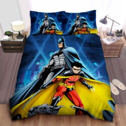 Batman Vs Robin In Comic Art Style Bed Sheets Spread  Duvet Cover Bedding Sets