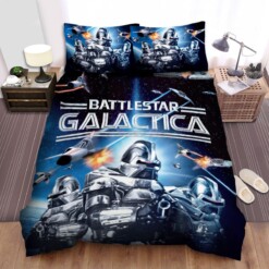 Battlestar Galactica (2004-2009) Blue Space Movie Poster Bedding Sets  Duvet Cover Flatsheet Gift For Halloween  Thanksgiving  Christmas