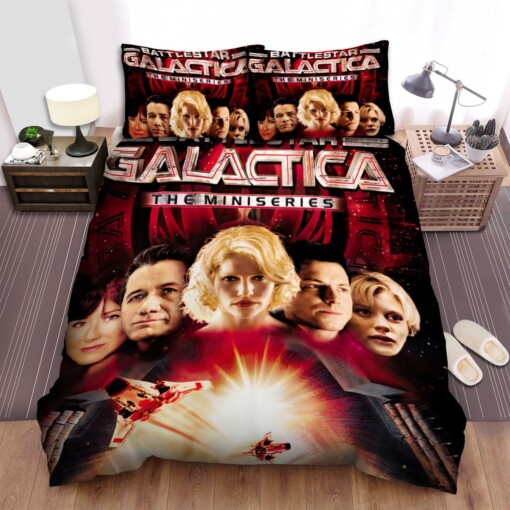 Battlestar Galactica (2004-2009) Command Movie Poster Bedding Set  Duvet Cover Gift For Christmas  Birthday  Thanksgiving