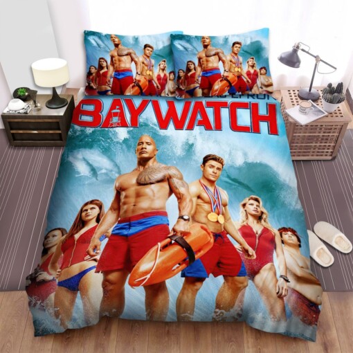 Baywatch (1989-2001) Surf Movie Poster Bedding Sets  Duvet Cover Flatsheet Gift For Wife  Husband  Besties